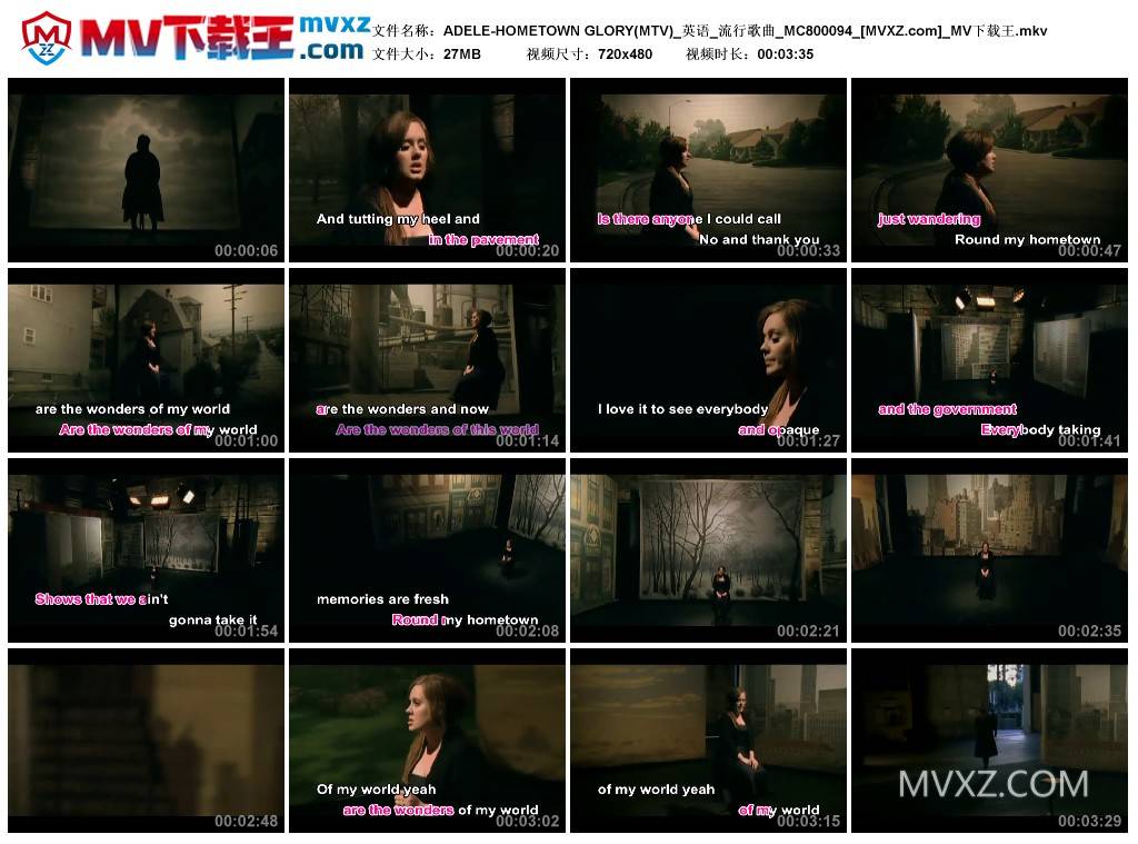 ADELE-HOMETOWN GLORY(MTV)_英语_流行歌曲_MC800094